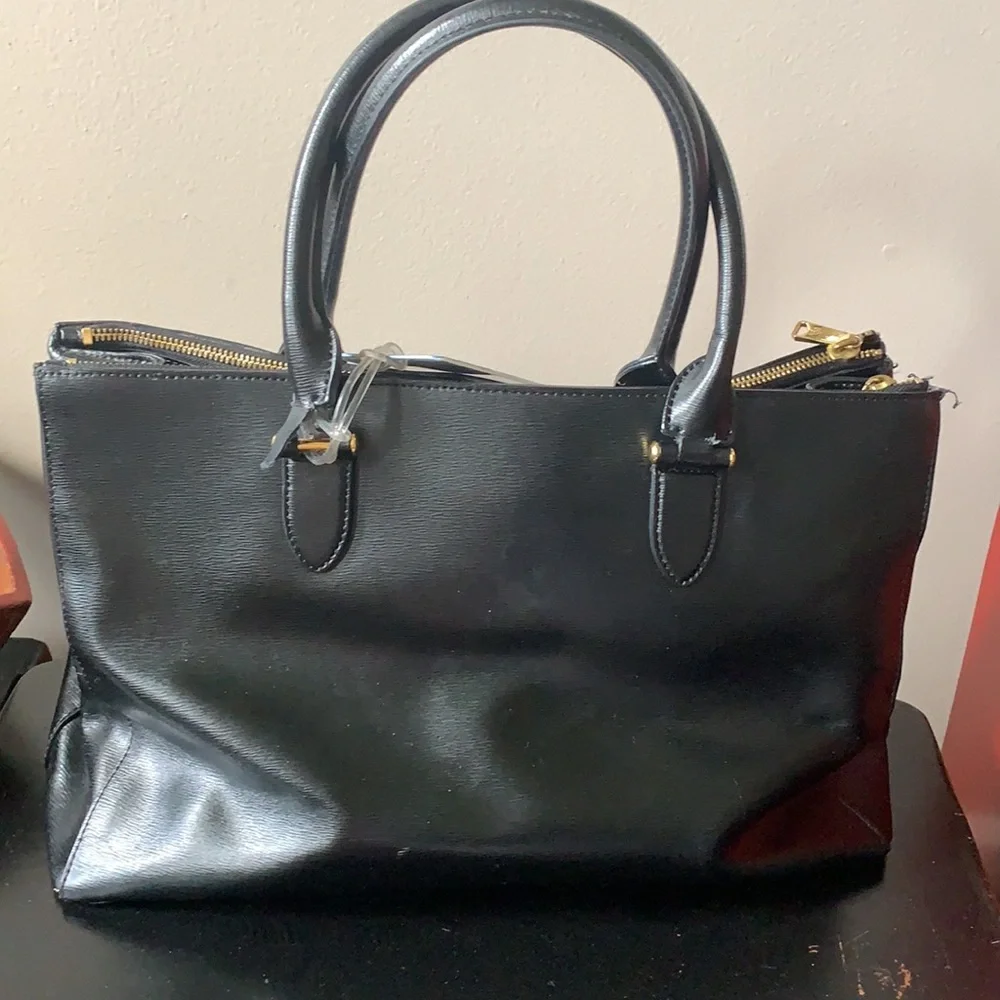 Lauren Ralph Lauren Black Laptop Work Tote Bag